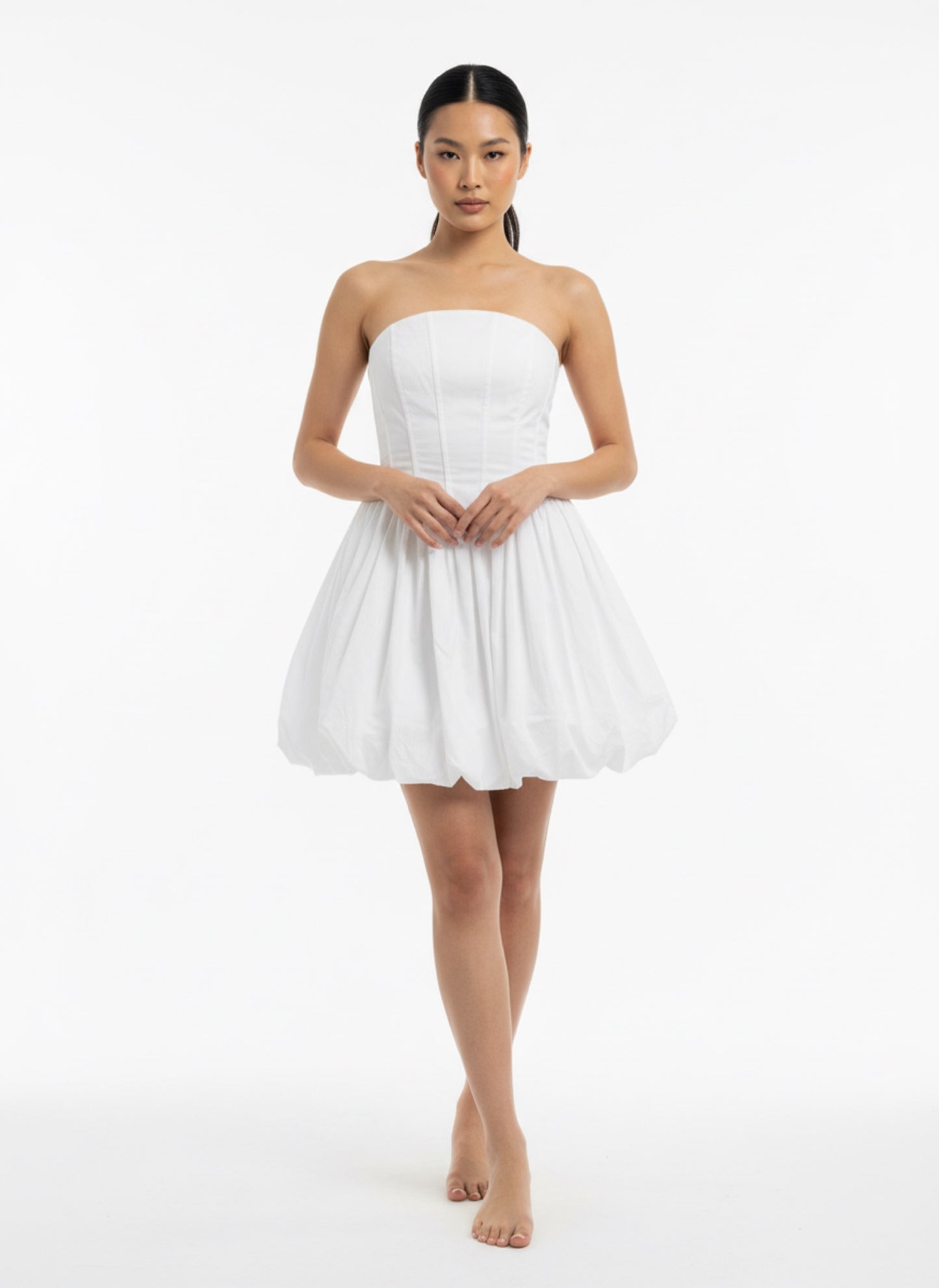 SOFT WHITE MINI DRESS