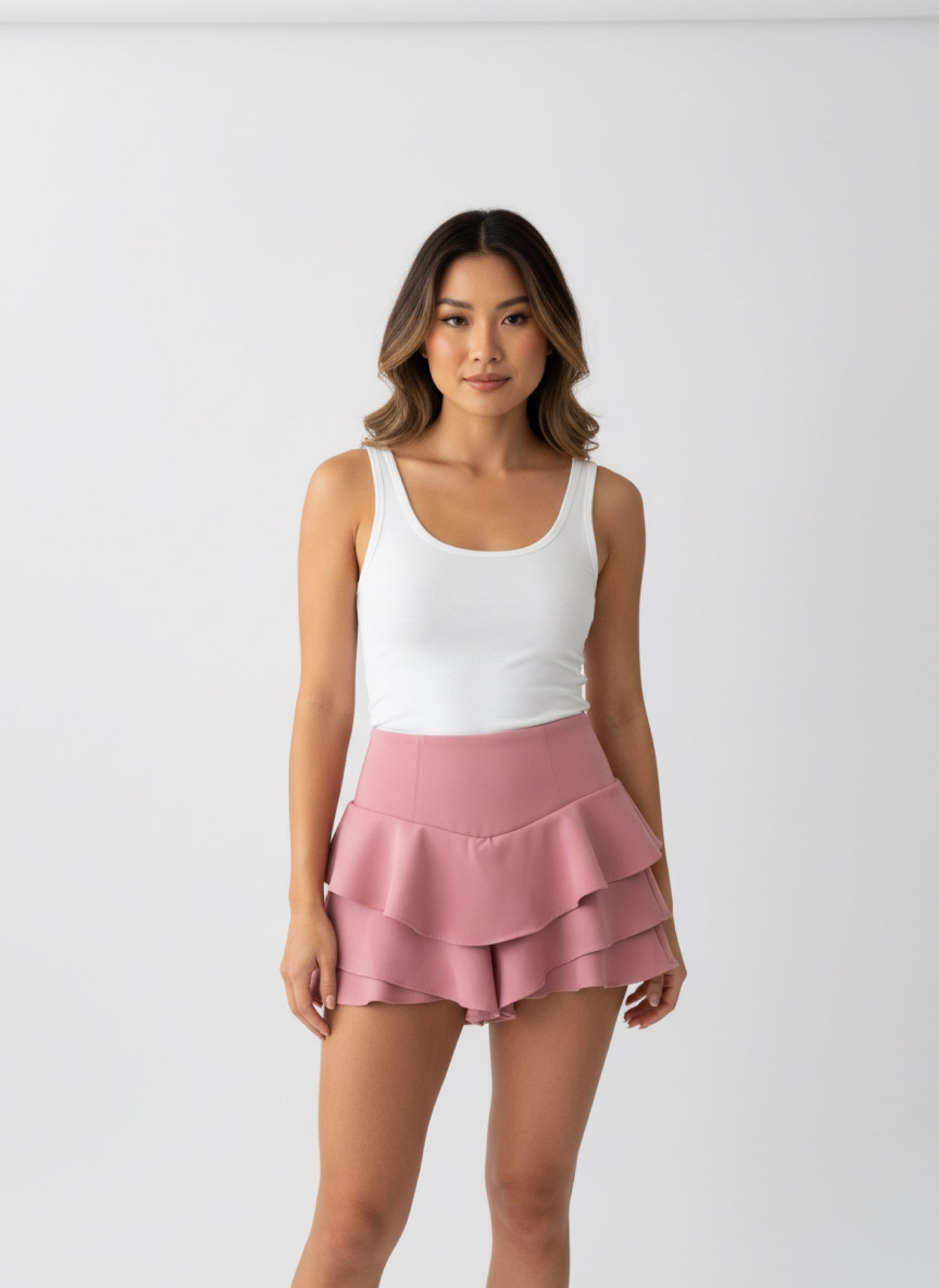 PINK FLOWY SKORT