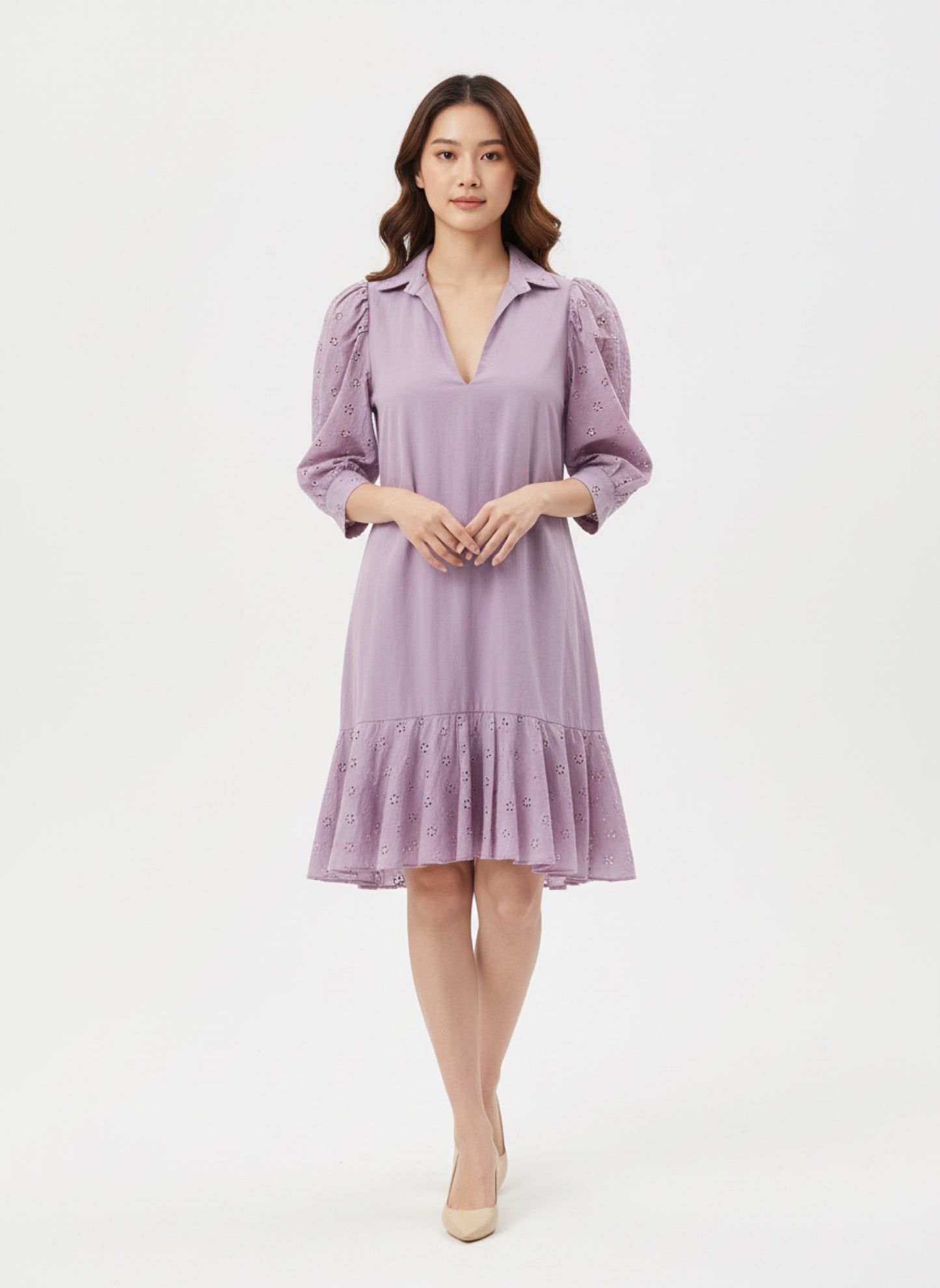 LILAC RUFFLE DRESS