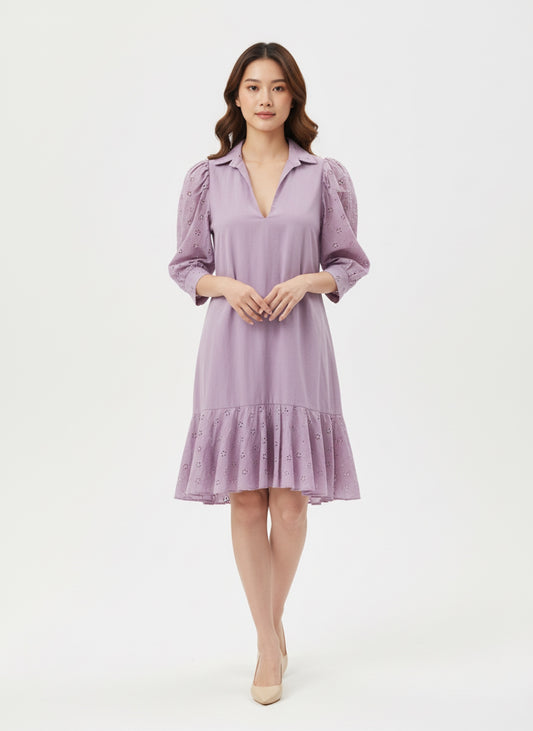 LILAC RUFFLE DRESS