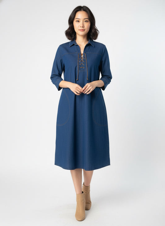 BLUE DENIM DRESS