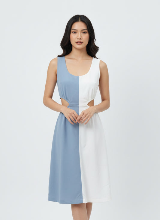 BLUE AND WHITE DRESS