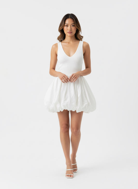 V-NECK MINI DRESS