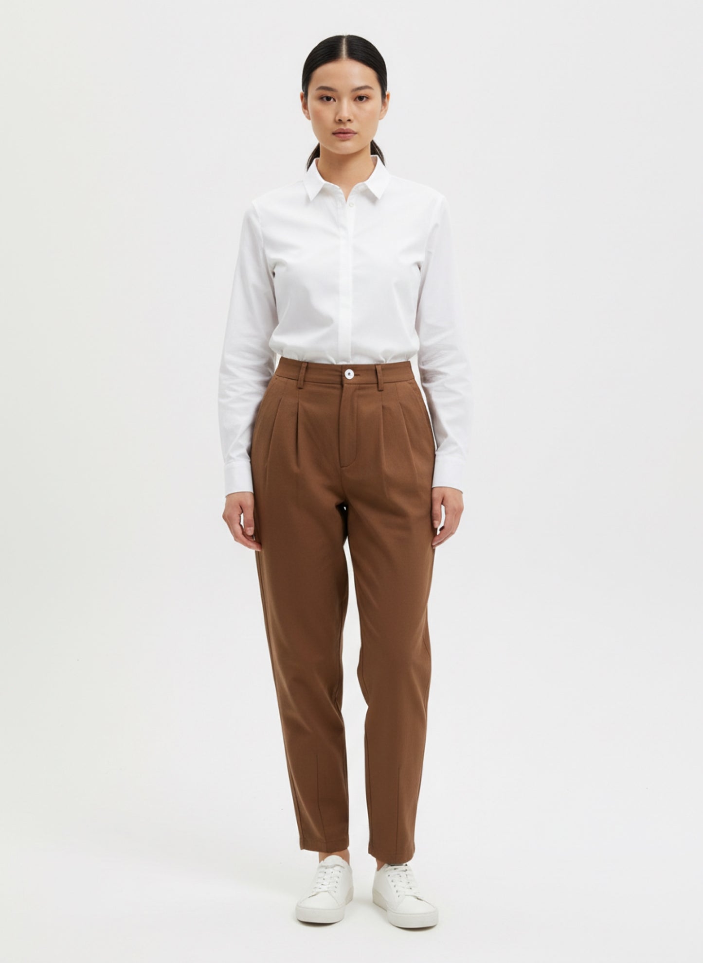 BROWN BUTTONED PANTS