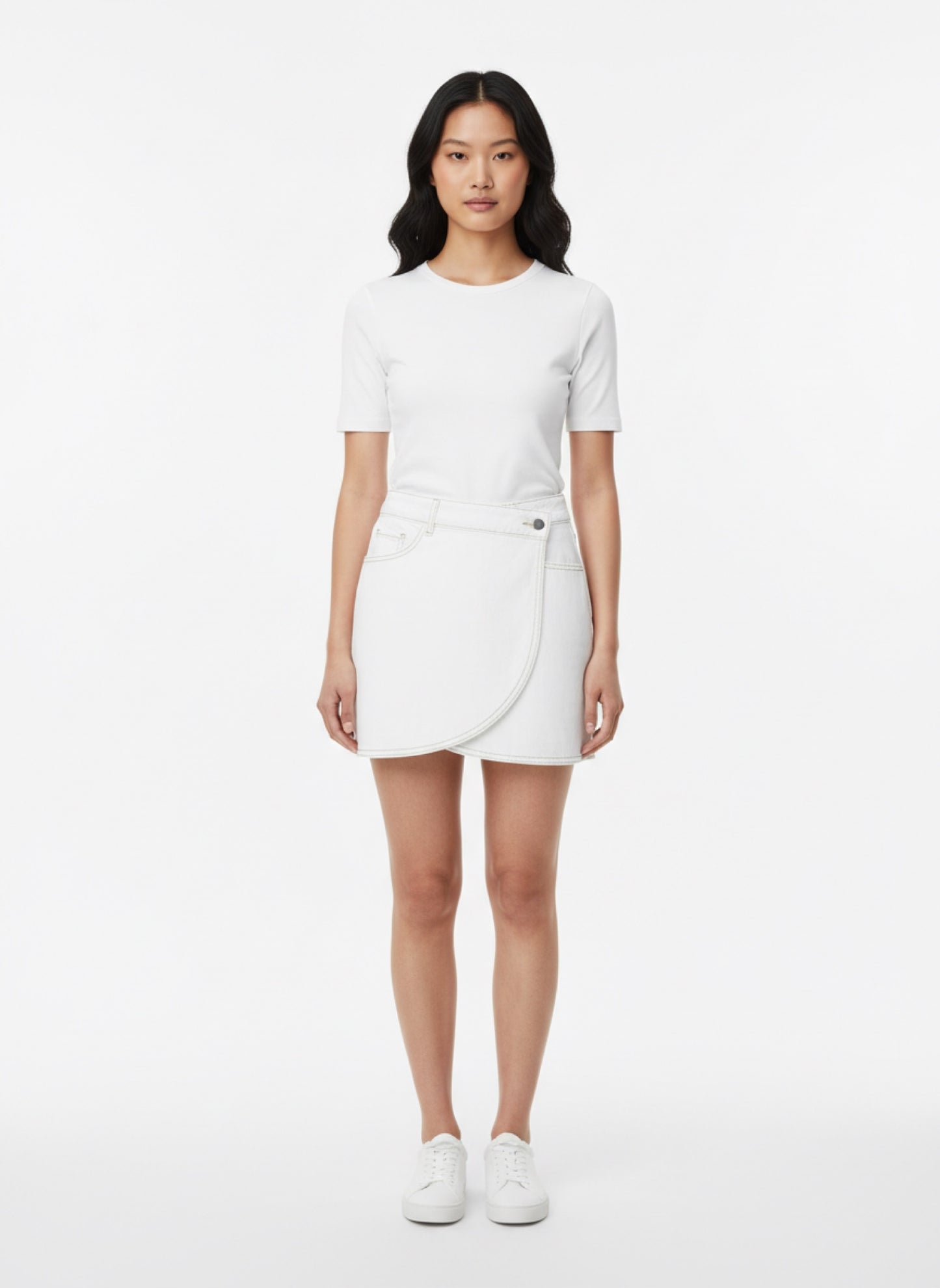 WHITE JEAN SKIRT