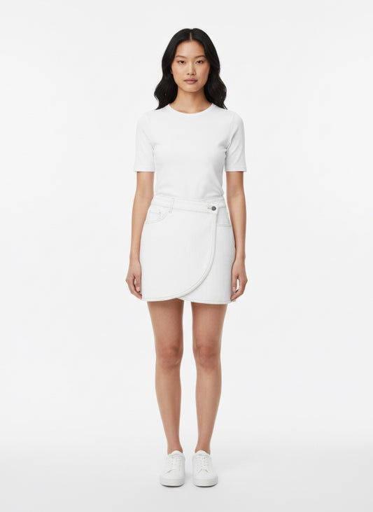 WHITE JEAN SKIRT