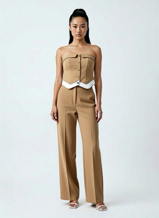 CREAM ELEGANT TUBE TOP