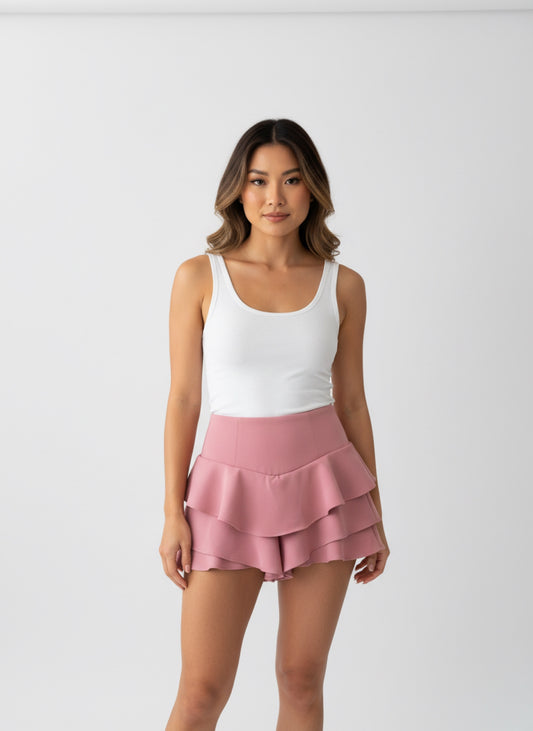PINK FLOWY SKORT